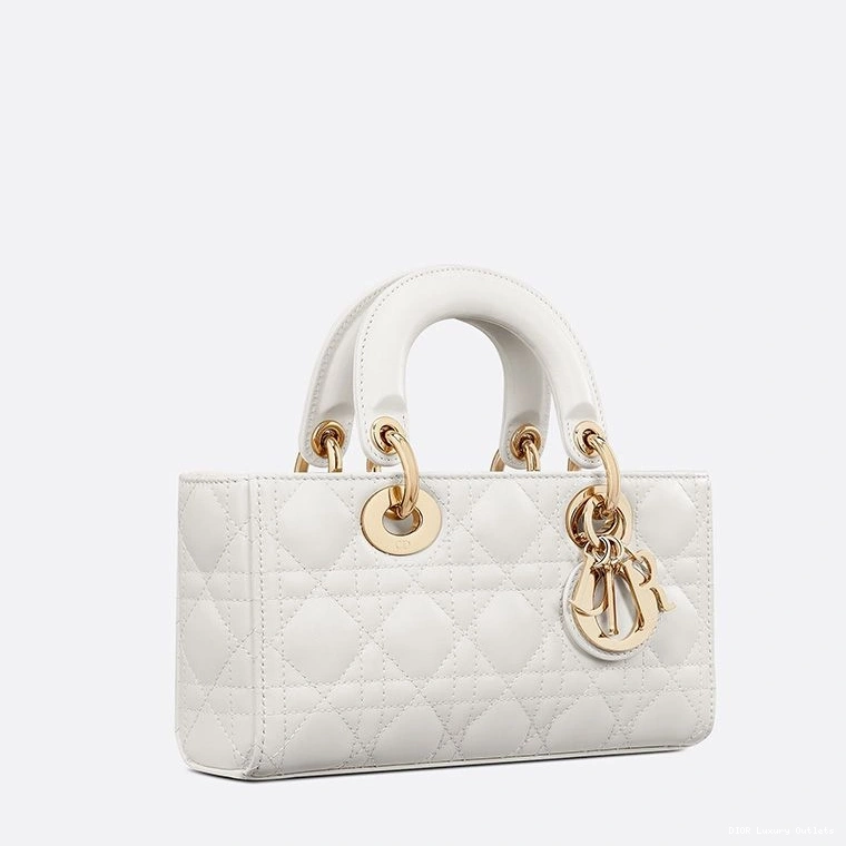 Cheap White Small D-Joy Bag Lambskin Lady Cannage 0802 Luxury